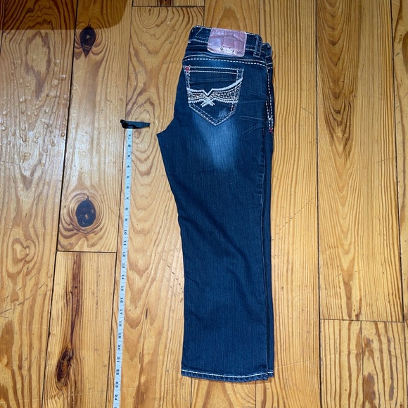 Hydraulic Gramercy Womens Blue Jeans Capri Low Rise Distress Crosshatch Sz 5/6 - Picture 4 of 6